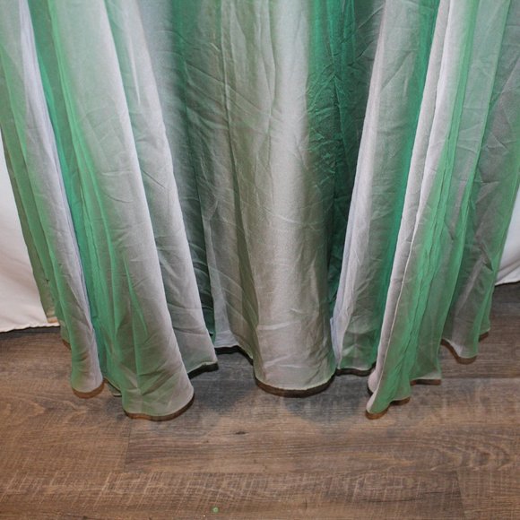 NEW Mac Duggal  Sheer Blouson Sleeve Sage Green Surplice Gown 67873 Dress - Picture 6 of 8